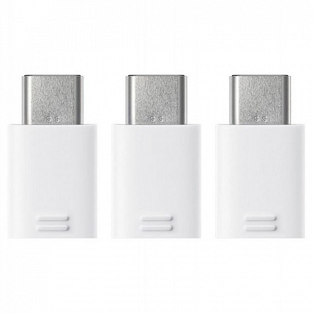 Переходник Samsung microUSB - USB Type-C, 3 шт. белый